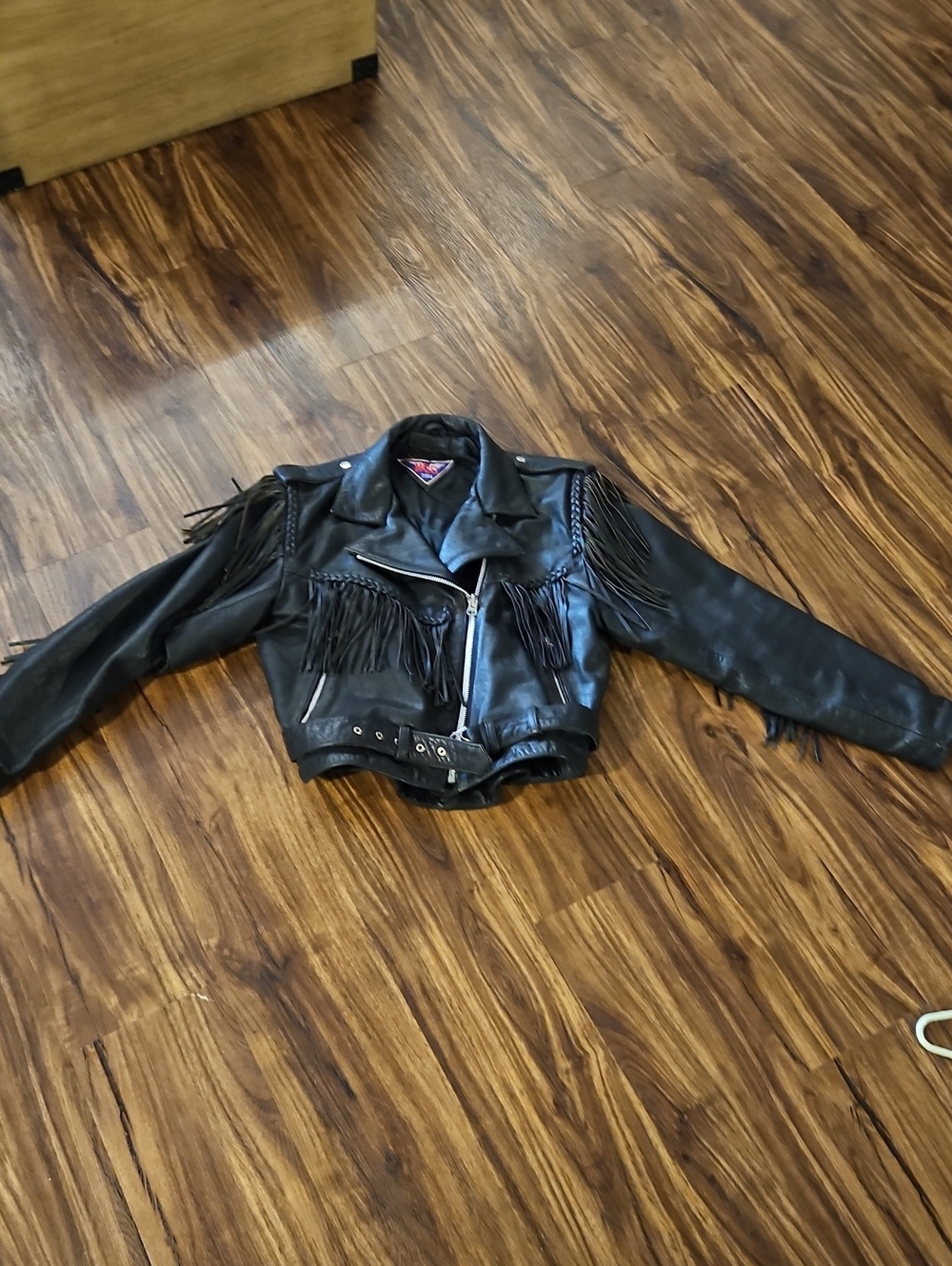 VINTAGE LEATHER FRINGE MOB MOTORCYCLE JACKET